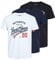 JACK & JONES Mens Ethan 3 Pack T-Shirt Black/White/Navy XXL