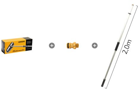 Vorwerk | Flächenwascher | Set 9 | Flächenwascher kurz + Schlauchkupplung kompatibel mit Gardena + 2,0m Verlängerungsrohr