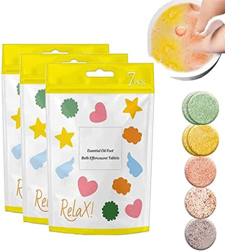 NatureShape ​Essential Oil Foot Bath Effervescent Tablets, Foot Bath Effervescent Tablet, Ginger Foot Soak Effervescent Tablets Foot Care (3pack)