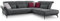 CAVADORE Ecksofa Cooper / Luftige Eckcouch mit Ottomane rechts, Armteilverstellung, Kopfteilverstellung und Sitztiefenverstellung / 294 x 88 x 242 / Cord, Dunkelgrau