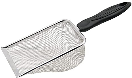 Reptile Sand Shovel, Stainless Steel Litter Cleaner Scooper Tortoise Residue Excrement Shovels Metal Fine Mesh Reptile Sand Shovel for Lizard Gecko Snake