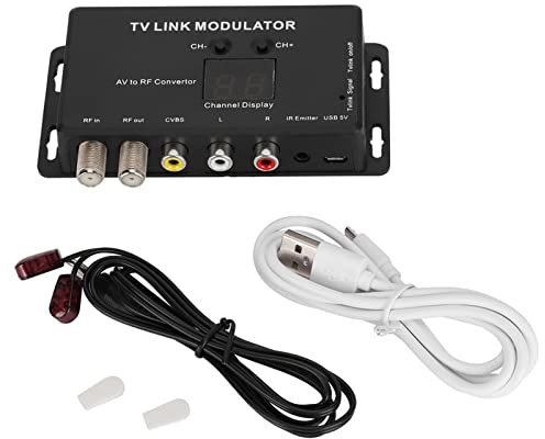 RF TV Micro Modulator, Hdmi to Composite Converter Modulator RF Modulator to Hdmi Converter TM70 UHF TV LINK Modulator AV to RF Converter IR Extender with Channel