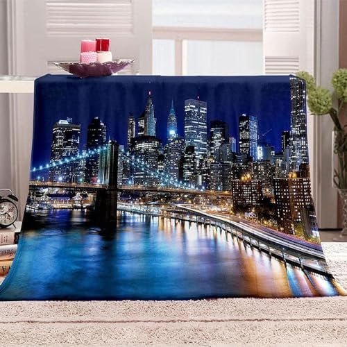 New York Kuscheldecke Flauschig Decke 150x200cm 3D New York Fleecedecke Weich Sofadecke Warm Bettdecke Decken Wohndecke Tagesdecke Sofaüberwurf Schlafdecke Couchdecke Bettüberwurf C169