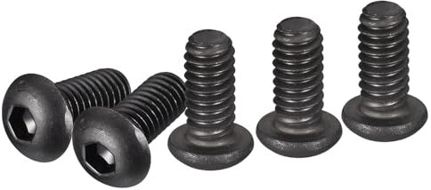 DTGN 1/4-20x1/2 Innensechskantschrauben mit Linsenkopf - 25er Pack - Geeignet für Maschinen - Kohlenstoffstahl Schwarzoxid - Sechskantantrieb Vollgewinde UNC Befestigungselemente
