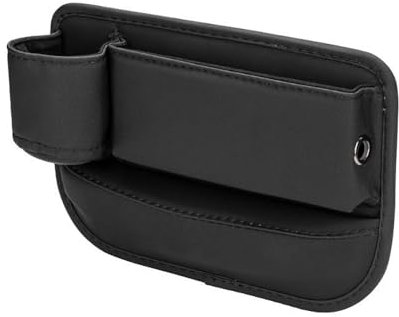 LYHH Autositz Lückenfüller Organizer aus Leder für Vordersitz, Multifunktionale Aufbewahrungstasche mit USB-Ladeanschluss, für Bentley Mulsanne Continental Flying,Black-Left