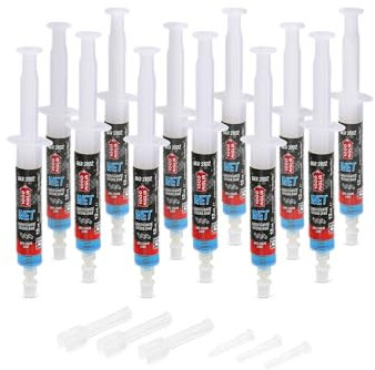 1000 Miglia BKR 3102 Lubrificante Catena Bici Wet, per Condizioni Umide, Bagnate e Fangose, 12 Siringhe da 12 ml + 3applicatori +3aghi per lubrificazione precisa e omogenea della catena bici