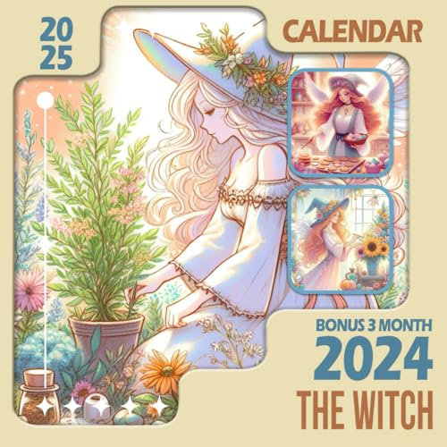 The Witch Calendar 2025: 15 Months From Oct 2024 to December 2025 for Organizing & Planning Giftable Perfect Gift for Birthday, All Holiday