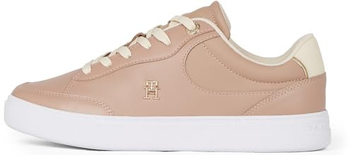 Tommy Hilfiger Damen Court Sneaker Essential Chic aus Leder, Braun (Claystone), 37