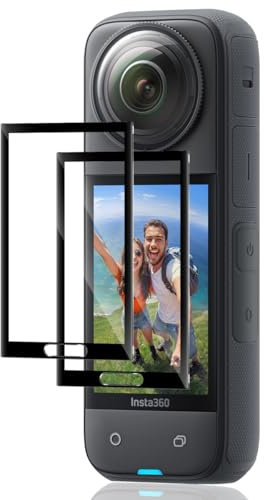 Locofun Protector de Pantalla para Insta360 X4 / Insta360 X5, 2 Piezas Cristal Vidrio Templado, [Dureza 9H] HD Anti-Arañazos Película Protectora