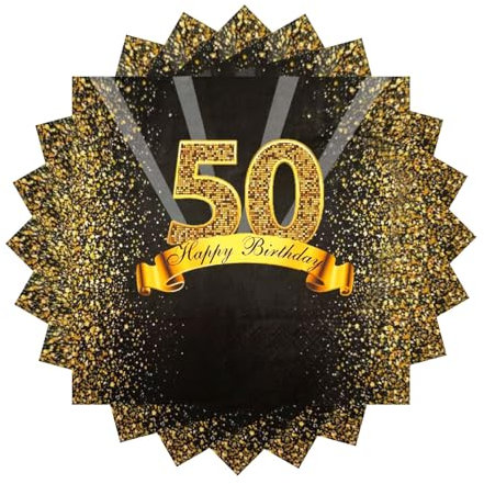 Servietten 50 Geburtstag,36 Stück Happy Birthday Servietten,3-Lagig Servietten Geburtstag 50. Frau Männ Tischdeko Geburtstag Papierservietten 33x33cm Geburtstagsservietten Schwarz Gold Party Deko