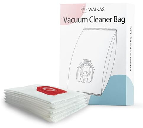 WAIKAS Bolsas de Aspiradora 3D Eficiencia, Pack de 5, Compatible con Aspiradoras Miele FJM/GN, Classic C2, Complete C3, Rojo