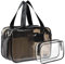 TAIXING Trousse de Toilette Femme Transparente, PVC Trousse Transparente Maquillage Sac Transparent, Grande Trousse Transparente Voyage avec Petite Trousse de Toilette 32 * 21 * 16cm Unisexe(Brun)