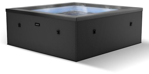 Wave Garda Eco Foam Spa | Tragbarer Outdoor-Hot Tub mit schneller Aufheizung | Strapazierfähiges PVC-Material | Einfacher Aufbau (Charcoal Black, 4 Person)