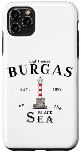 iPhone 11 Pro Max Burgas on the Black Sea, Bulgaria, drawing lighthouse Case