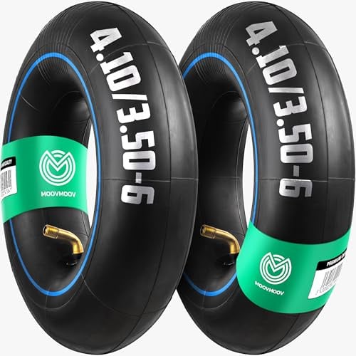 MOOVMOOV Cámaras de aire 3.50-6 Válvula acodada TR87 (x2) – Cámaras de aire de repuesto para carretilla, carro y remolque de jardín, otros – Compatible con neumáticos 3.50-6