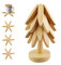 Dessous de Plat Bois Forme Sapin, Pliable Dessous de Plat Arbre pour Bols, Théière, Poêles, Grande Casseroles (1 Support+ 4 Dessous de Plat) (Bois)