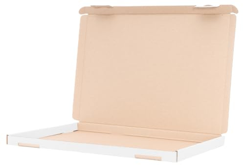 verpacking Großbriefkartons 350 x 250 x 20 mm Weiß [Größe und Stückzahl wählbar] DIN A4 B4 GB-2 Großbrief Faltschachtel Kalenderverpackung 50 Stück
