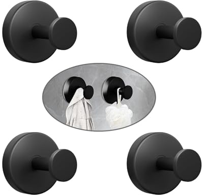 MZPQALRS 4 ganci a ventosa, con ventosa, senza foratura, gancio in acciaio inox, extra forte, portata 5 kg, per bagno, cucina, finestra liscia, vetro