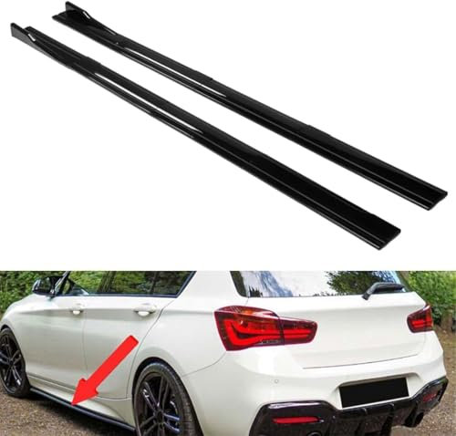 WBWBB Auto Seitenschweller für BMW F20 F21 M Sport 2015-2019, Seitenrock Flügel Diffusor Splitter Trittbretter Anticrash Bodykit Kratzfest kollisionssicher,Glossy Black