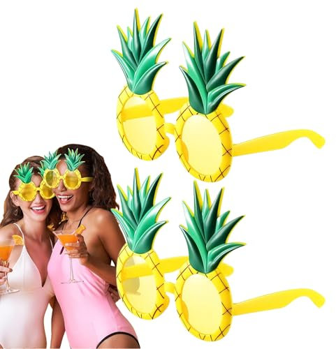 Partybrille Ananas, 2 Paar Ananas Sonnenbrille, Neuheit Hawaii Sonnenbrille, Lustige Obst Form Sonnenbrilles Für Erwachsene, Brille Specs Hawaiian Hulas Fancy Dress Up, Für Sommer Karneval, strands