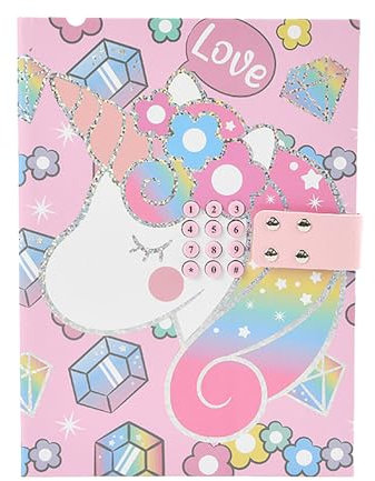 FENYW Tagebuch Mit Schloss, Tagebuch Mit Code Für Mädchen, Tagebuc Mädchen Mit Schloss, Geheime 80 Linierten Für Weihnachten Karneval Geburtstagsgeschenk