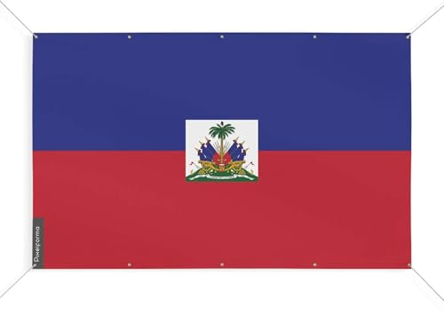 Bandiera Haiti con 10 occhielli in diverse misure, 180 x 270 cm