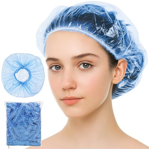 100 Berretti Da Cuffie Doccia Monouso Getta, In Plastica cuffia doccia donna, Impermeabili E Impermeabili, Per Il Bagno, La Cura Dei Capelli EI Viaggi, Unisexcuffia Doccia Riciclabile - Blu