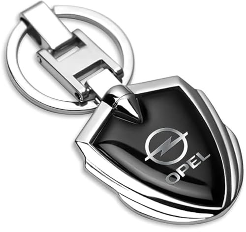 Porte-clés en Métal Chromé avec Logo pour Opel Mokka 2020-2023, Auto Porte Clef Clés de Voiture Clé avec Boucle Anti Perte Esthétique Durable Porte