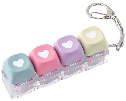 Hyekit Creamy Keyboard Fidget Toy, Silent Clicker Keychain with PBT Keycaps | Love-Heart Design, Stress Relief Fidget Clicker, MOA Keycap, Quiet Office Use, Adults Fidget Toy, PBT Material, Portable Size