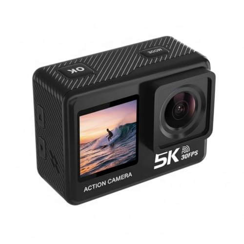 Micmetago 5K Ultra HD Unterwasserkamera Action Cam mit C1-5K Touchscreen, EIS, 170° Weitwinkel, wasserdicht für Tauchen, Schnorcheln, Motorrad Helm, Ski, Fahrrad, Vlogging Kamera