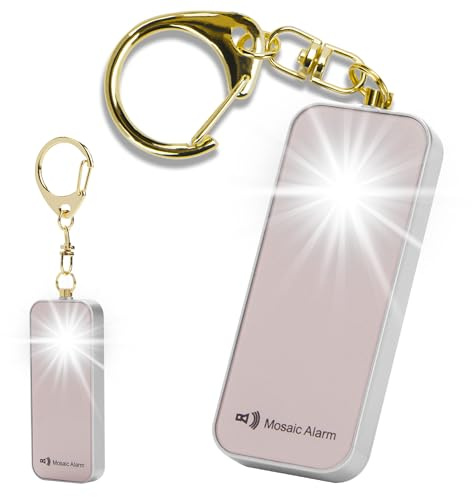 Ultradünn Taschenalarm für Frauen-Wasserabweisend-Ultraleicht 23g. Roségold | Pile Remplaçable Personenalarm Kompaktes SOS Schlüsselalarm mit Stroboskoplicht Für mehr Sicherheit von Studenten. 130 dB