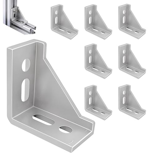 WPPQWP 8 Stück Winkelverbinder für 30er Aluprofile Nut 6, 58×58×30mm | 8 Stück Aluprofil 30x30 Aluwinkel Aluminium Profil Winkelverbinder 90 Grad Befestigung Eckwinkel Befestigungsmaterial