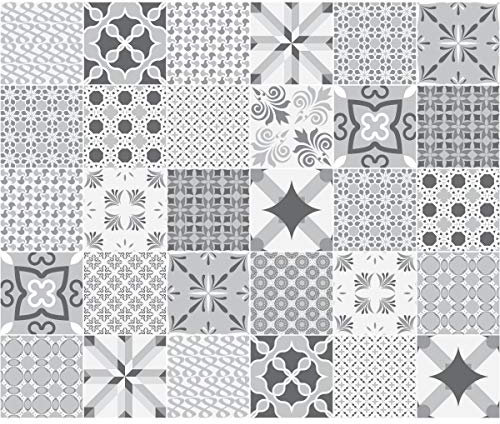 30 Stickers muraux Cuisine - Sticker Mural - Carreaux de Ciment adhésif Mural - Stickers Muraux azulejos - Sticker Carrelage adhesif Mural Salle de Bain 10 x 10 cm - 30 PCS Carreau de Ciment adhesif