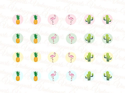 Vintageparts Motivbogen Summer für Cabochons verschiedener Größen rund 12 mm