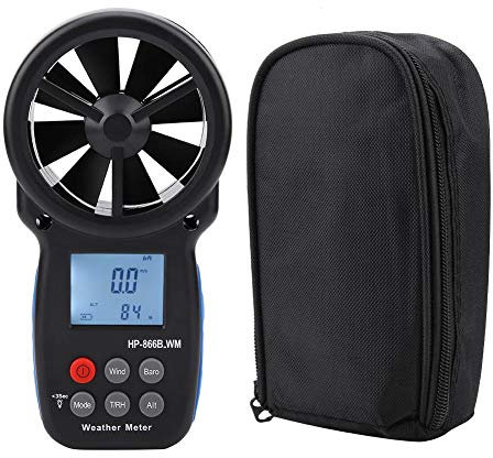 Digitales Anemometer 866B WM Handheld mit Luftvolumenmessung, Max/Min/Durchschnitt Messung, Hintergrundbeleuchtung und 5 Einheiten für Windgeschwindigkeit