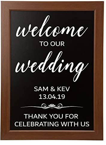Welcome to our Wedding Sign Vinyl Sticker Decal Only (BLACKBOARD NOT INCLUDED) Personalised Rustic Vintage Name & Date Custom Text Wording Small to Large sizes available ref:2