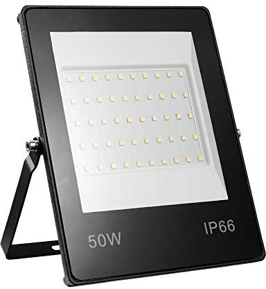 Yinet-EU Faretto LED da Esterno 50W 5000LM Faretto LED Proiettore Bianco Freddo 6000K Luce di Sicurezza Ultra Sottile Impermeabile IP66 Lampada Esterno LED Floodlight per Garage Giardino