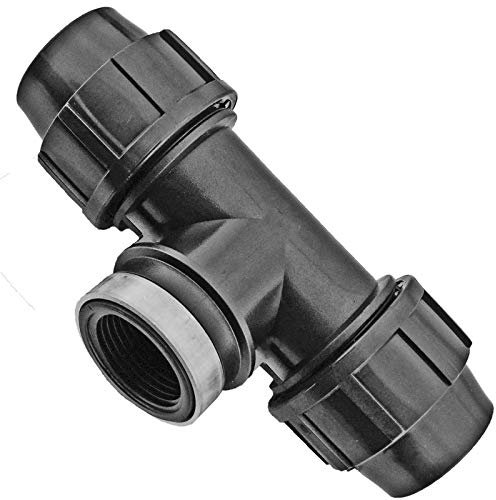 PP Fitting | T-Stück mit Innengewinde | für PE-Rohr ∅ 32 mm x 1/2 Zoll IG | Verschraubung Klemmverbinder Verteiler