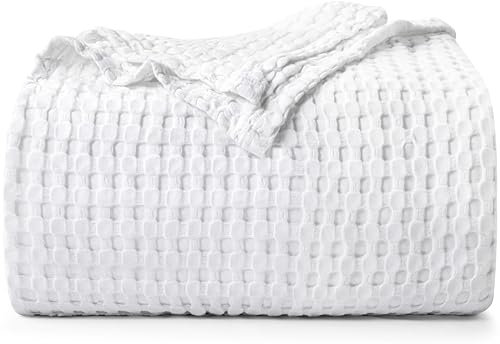 Utopia Bedding Baumwoll Waffeldecke 300 GSM (Weiß - 274 x 228 cm), weiche, leichte, atmungsaktive Bettdecke für alle Jahreszeiten
