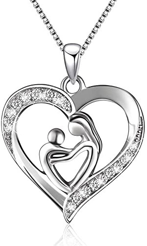 Handgefertigte Rosen Schmuck Geschenk Box mit Herz Kette Halskette für Damen, Geschenke für Muttertag Sgeschenke, Frauen Geburtstag Geschenk für Mutter
