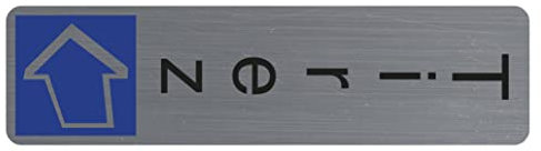 Exacompta - Réf. 67158E - 1 plaque de porte adhésive verticale Tirez - Plaque murale imprimée de signalisation - Sur tous supports - Aspect aluminium brossé - Dimensions : 4,4 x 16,5 cm