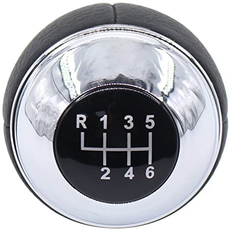 Doo Engy Leder Schaltknauf 6 Gang Schalthebelknopf Schalthebel Schaltkopf Gangschaltknopf Schaltknaufkopf Schaltgetriebe Kopf Knauf Deckel schwarz für Mini R50 R53 2001-2006 Cabrio R52 2004-2007