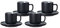 Ritzenhoff & Breker Jasper Espressotassen mit Untertassen, 4er Set, Schwarz, 240 ml, Espressogeschirr mit Soft-Touch-Haptik & Mattglasur, Spülmaschinengeeignet