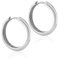 Mary & Jules Creolen Silber aus 925 Sterling Silber, schlichte Damen Ohrringe, aus recyceltem Silber, Klappcreolen, Durchmesser 20 mm, Dicke 3 mm, Echtschmuck Ohrstecker für Frauen und Mädchen