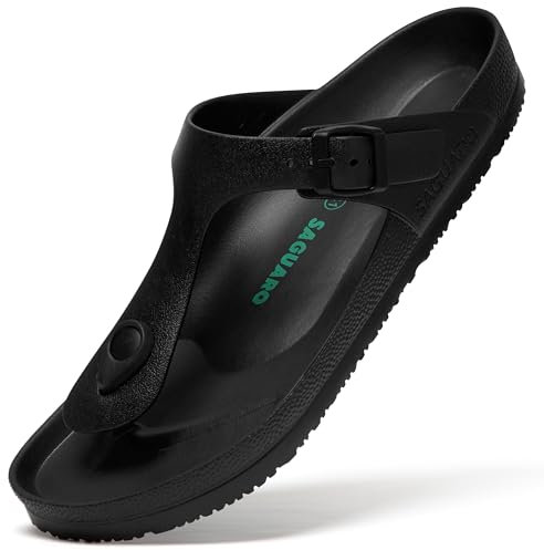 SAGUARO Zuecos EVA Mules de Hombre Ligero Chanclas Piscina Outdoor Mujer Sandalias Verano Negro Oscuro 44