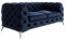S-Style Möbel Maria Sofa 2-Sitzer Chesterfield-Sofa Wohnzimmer Lounge Couch mit verchromten Füßen Freistehende Polster Sofas & Couches Couchgarnitur Dunkel Blau 185x 73x100 cm