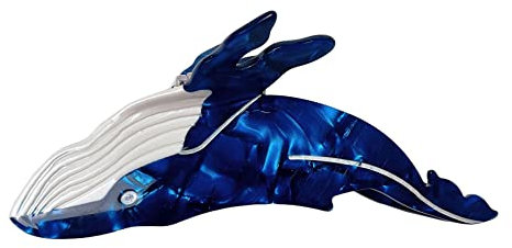 YAOGUI Tier-Haarklammer, Haarspange mit Wal-Clip, Haarspange für Damen und Mädchen, für dickes und dünnes Haar, 1 Stück (1er Pack), Blau, Kunststoff, Natur inspiriert, Klaue, Frauen und Mädchen