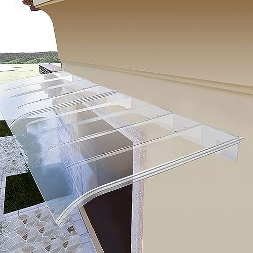 Durchsichtiges Vordach for Haustür, Außenfenster, Regenschutz, Polycarbonat-Abdeckung, Veranda-Markise for Dach, Balkon, Fenster, Garten, Überdachung, Regenüberdachung, UV-Schutz vor Regen und Schnee,