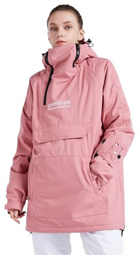 Bluemagic Vestes de Ski Femme, Blouson Hiver Femme, Extérieur Vêtements Thermiques Coupe-vent Etanche à l'humidité Chaud Respirant Neige Ski Marche Camping Manteau(Rose,S)