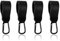 GADITIEK 4 Stück Kinderwagen Haken für Taschen, Leder Kinderwagenhaken für Wickeltaschen，Universelle Kinderwagen Zubehör，Klettverschluss Kinderwagen Haken (Schwarz)